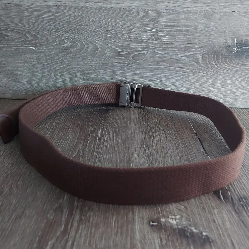 Brown Cotton Canvas Adjustable Belt 52